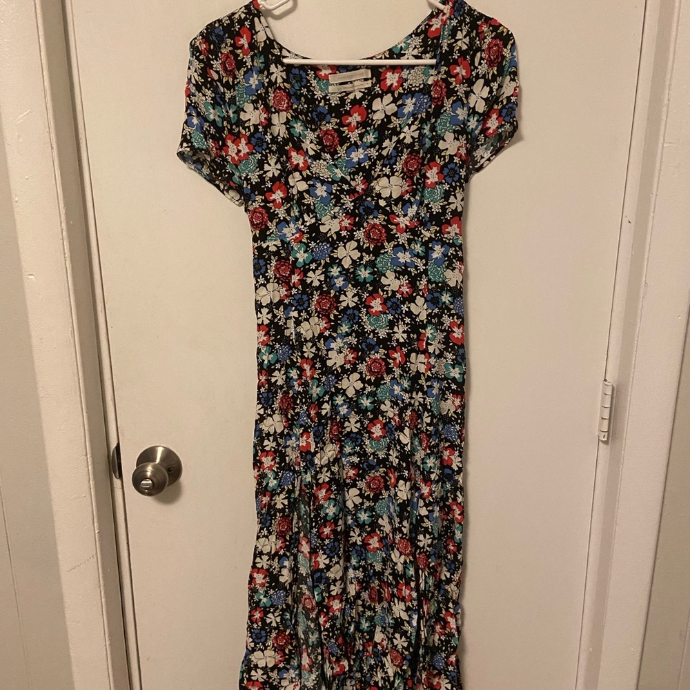 Urban Outfitters Pink and Orange V-Neck Sundress